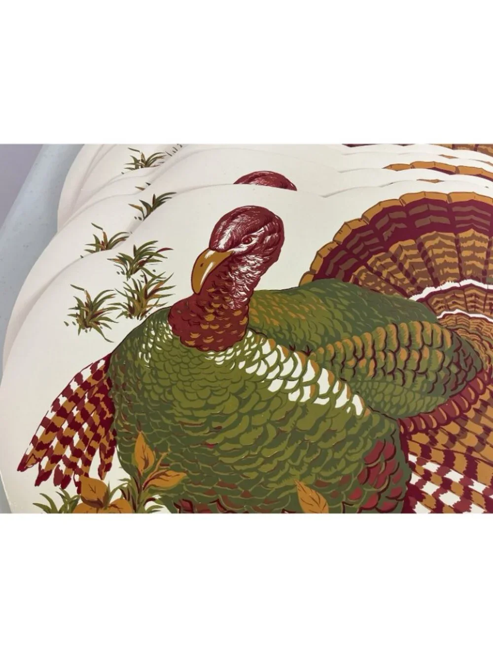 Vintage Turkey Placemats Set Of 10 Thanksgiving Farmhouse Rustic Cottagecore
